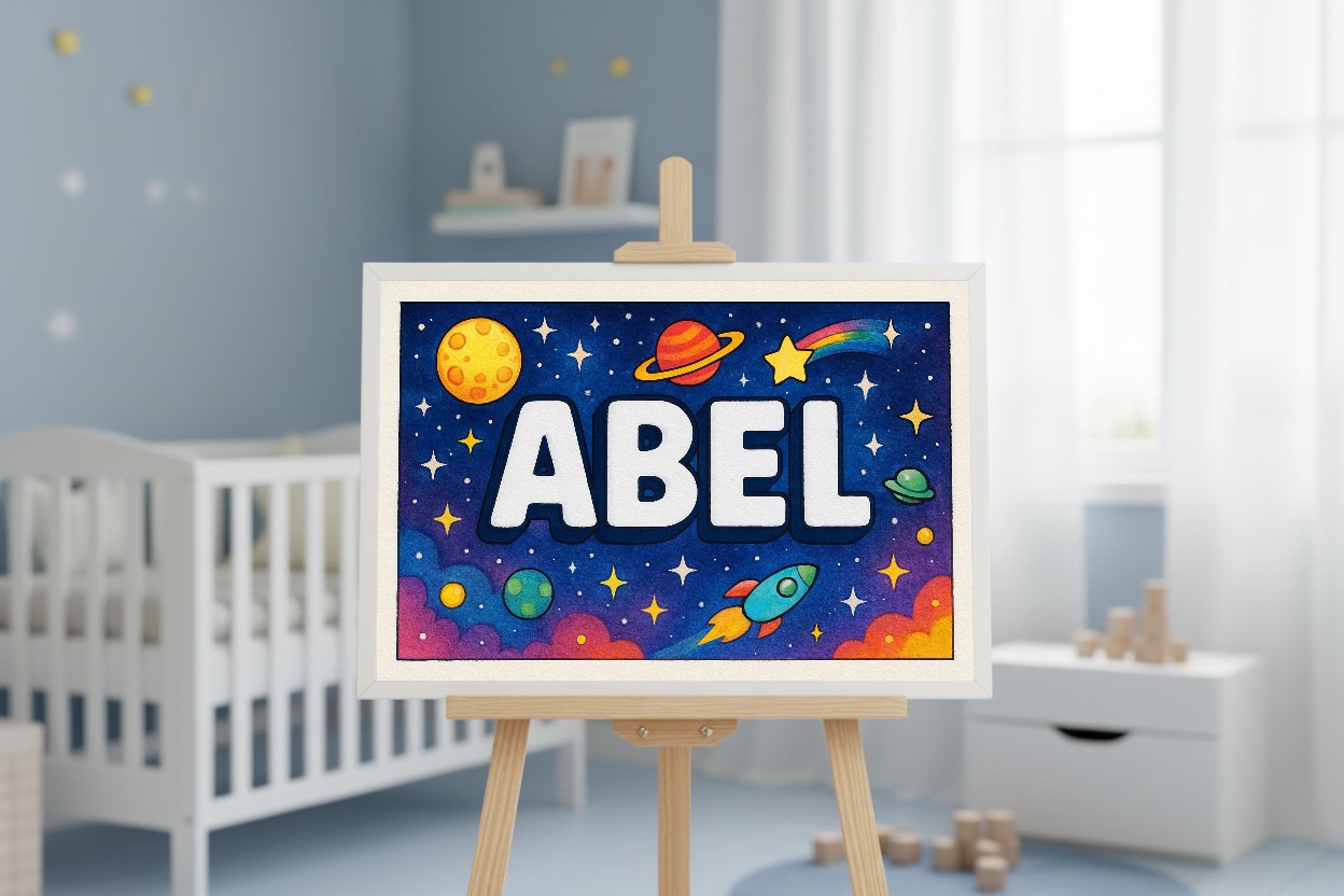 Personalized name art for Abel