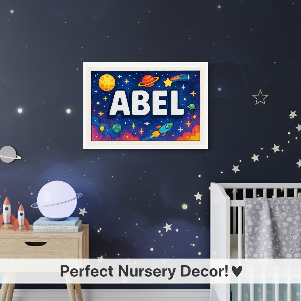 Personalized name art for Abel