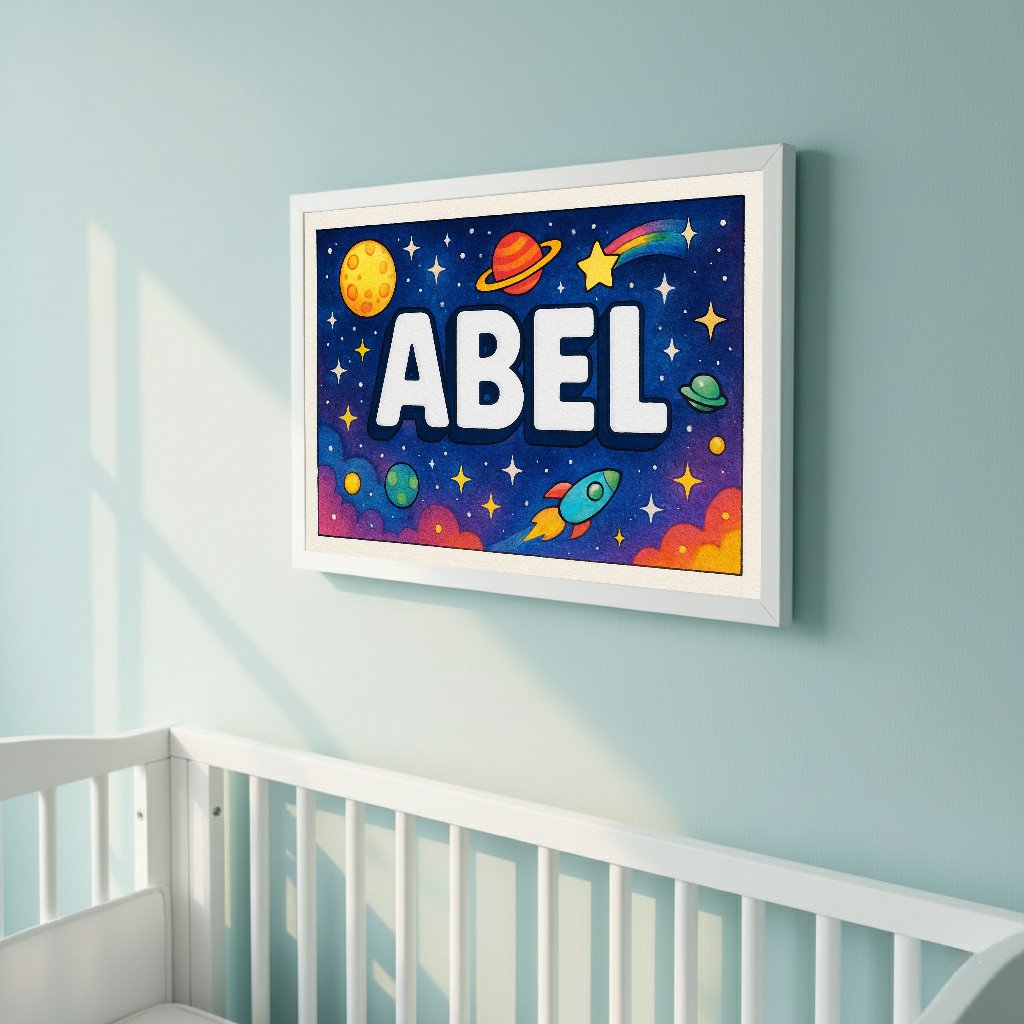 Personalized name art for Abel
