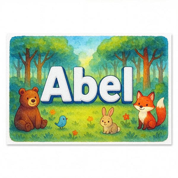 Abel Personalized Forest Friends Art