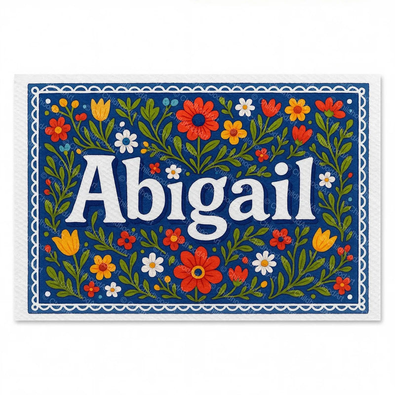 Calm personalized name art for Abigail