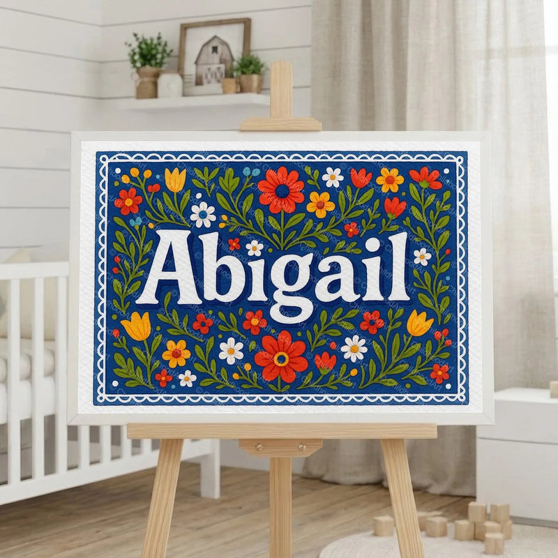 Calm personalized name art for Abigail