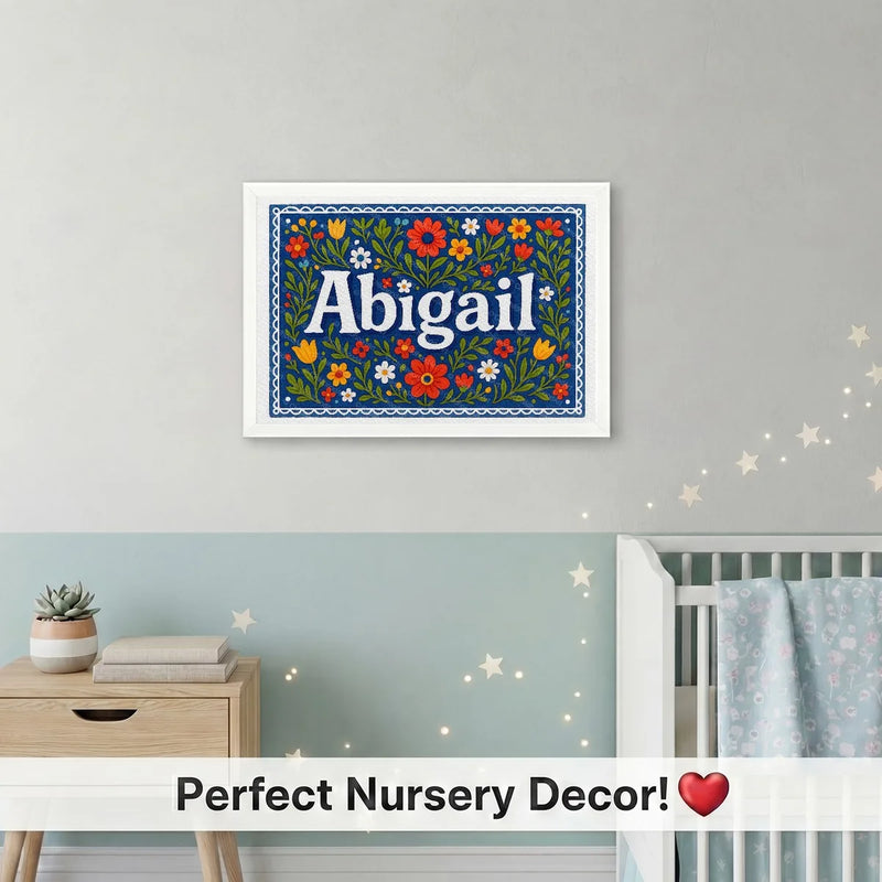 Calm personalized name art for Abigail