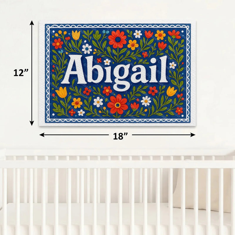 Calm personalized name art for Abigail