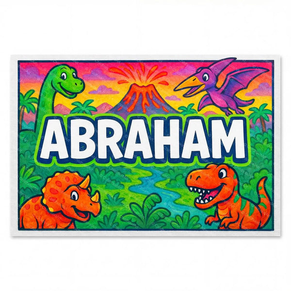 Abraham Personalized Name Art - Dinosaur Adventure