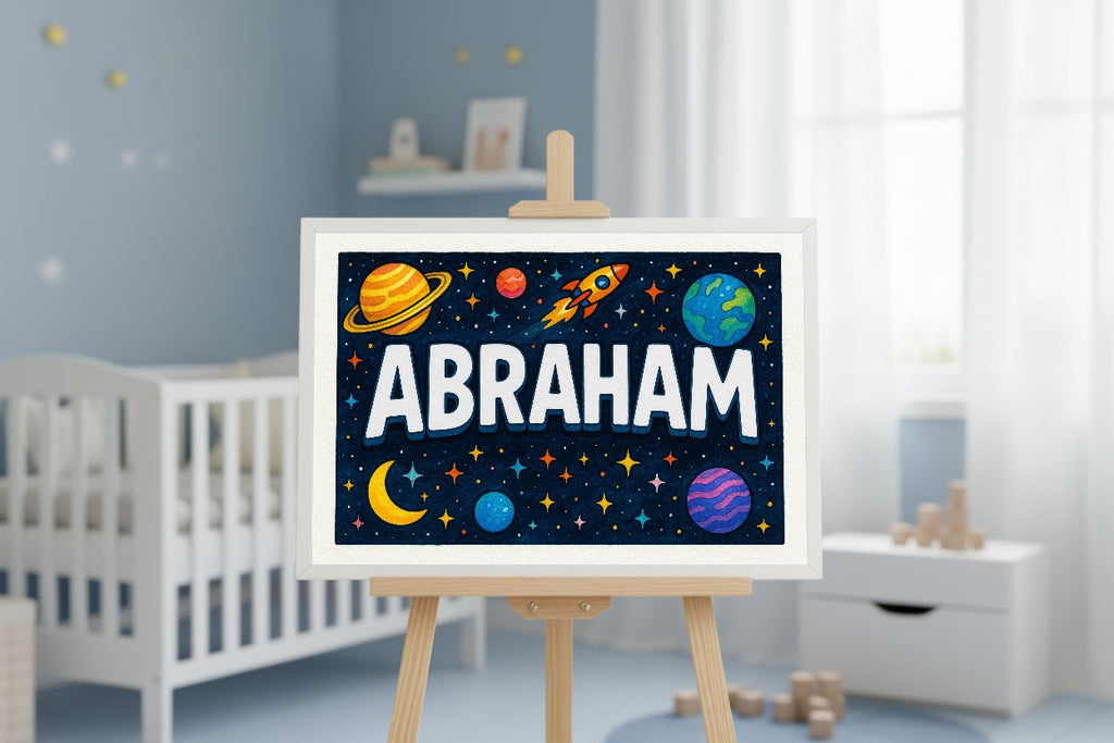 Personalized name art for Abraham