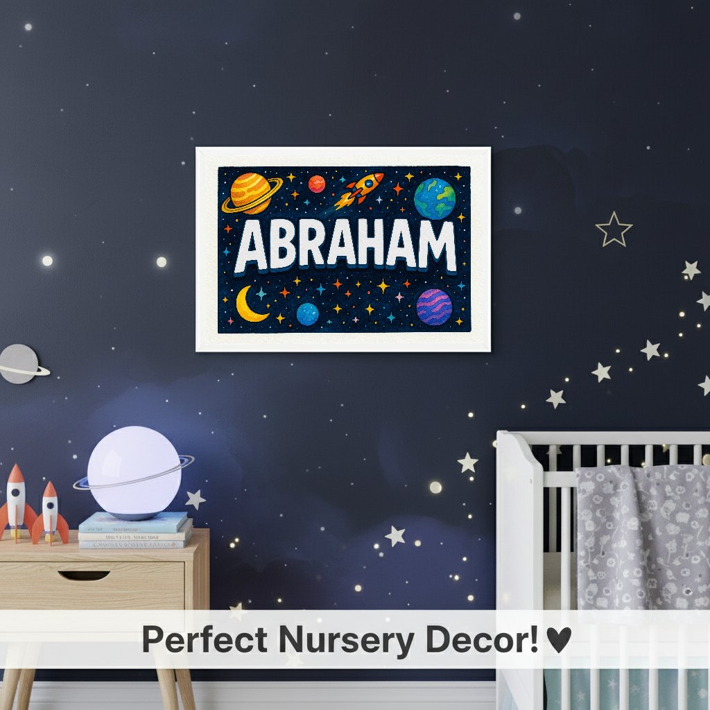 Personalized name art for Abraham