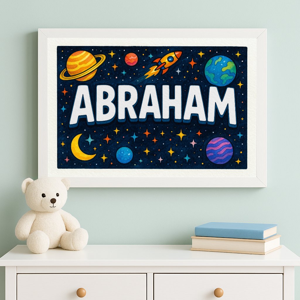 Personalized name art for Abraham