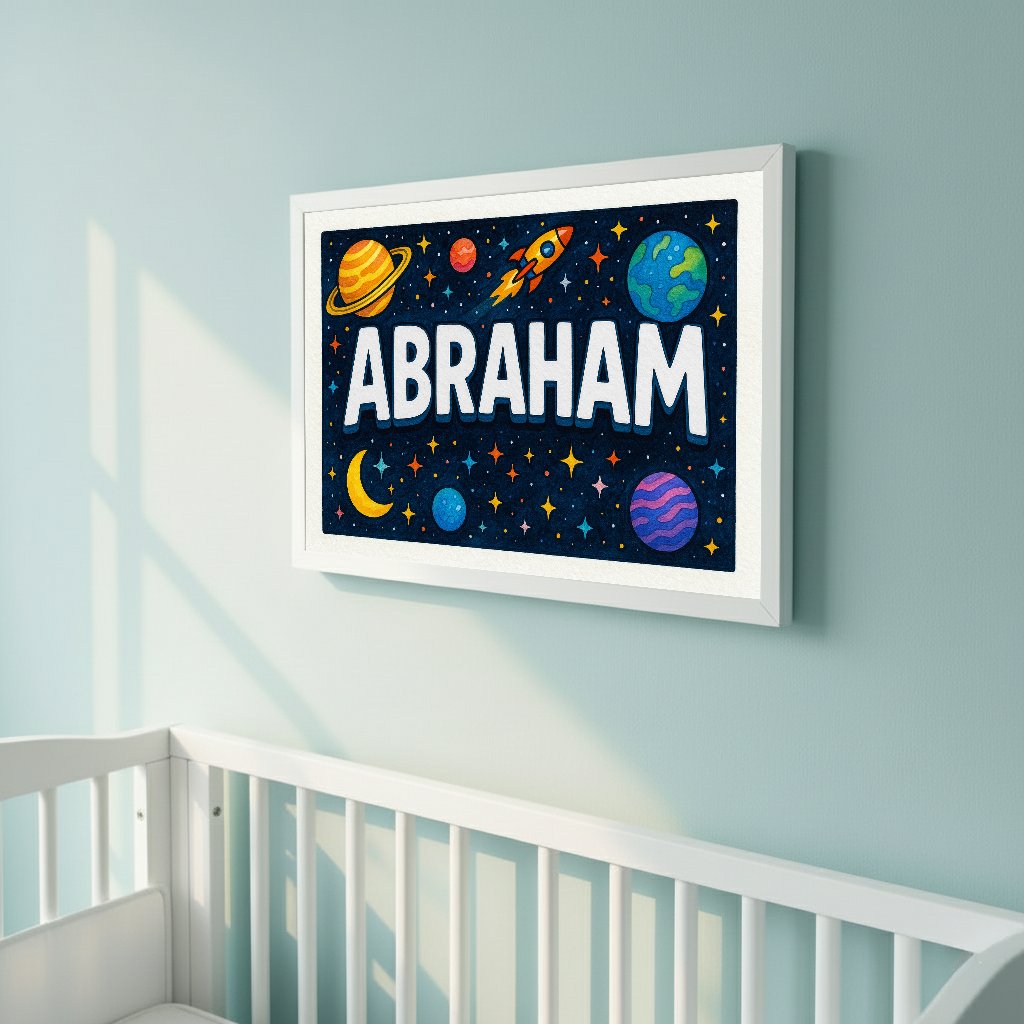 Personalized name art for Abraham