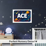 Adventurous personalized space name art for Ace