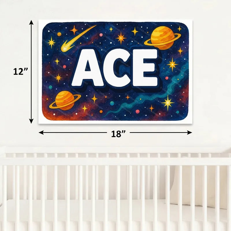 Adventurous personalized space name art for Ace