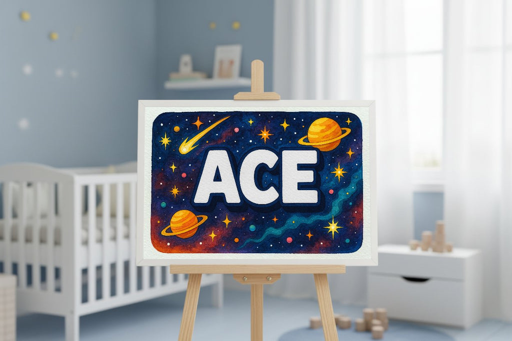 Personalized name art for Ace