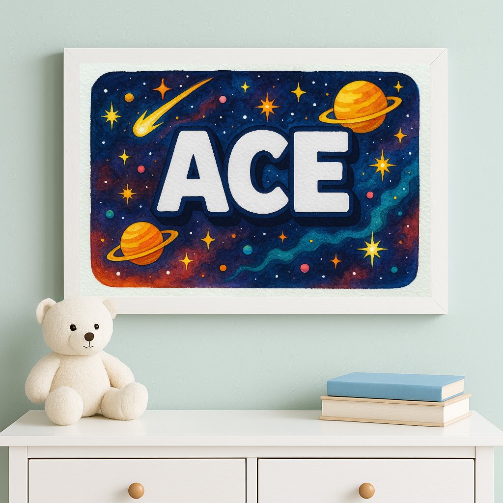 Personalized name art for Ace
