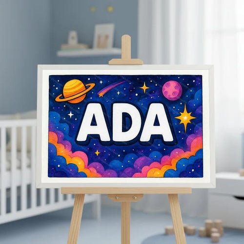 Adventurous personalized space name art for Ada