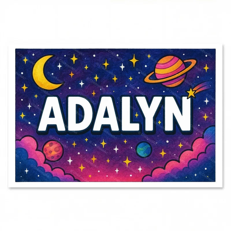 Adalyn Personalized Space Explorer Name Art - Full size image
