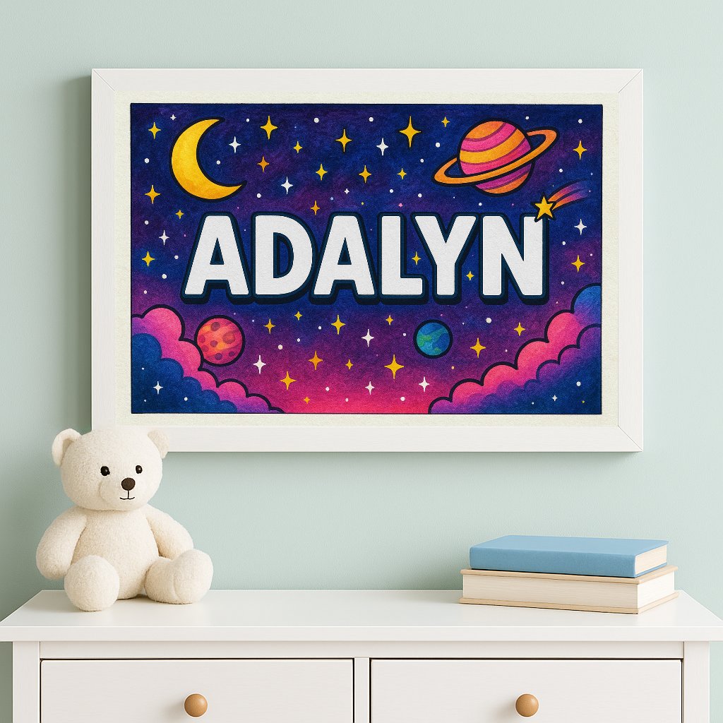 Personalized name art for Adalyn