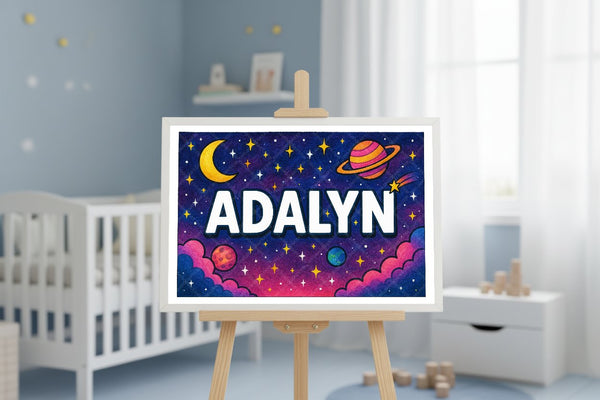 "Adalyn" Amongst the Stars Personalized Space Artwork