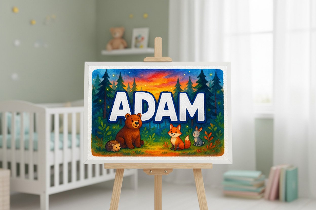Personalized name art for Adam