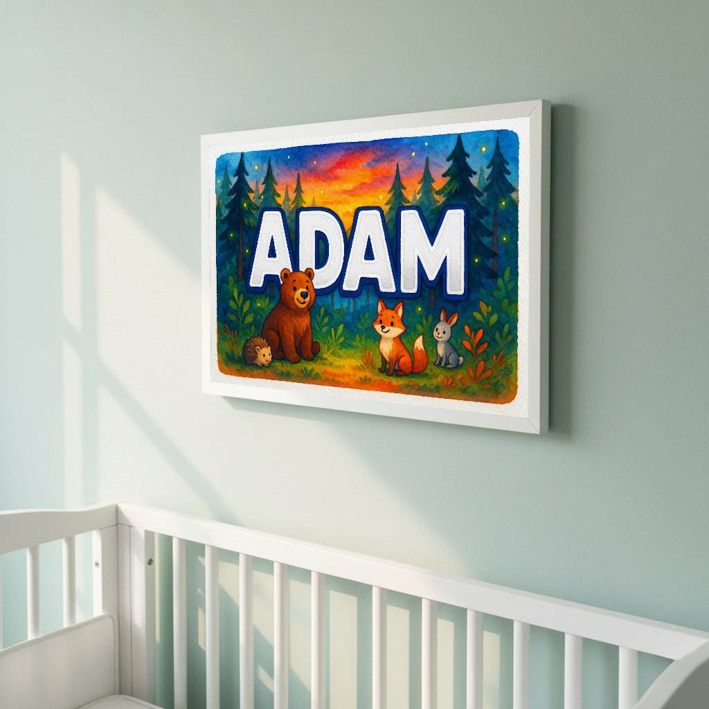 Personalized name art for Adam