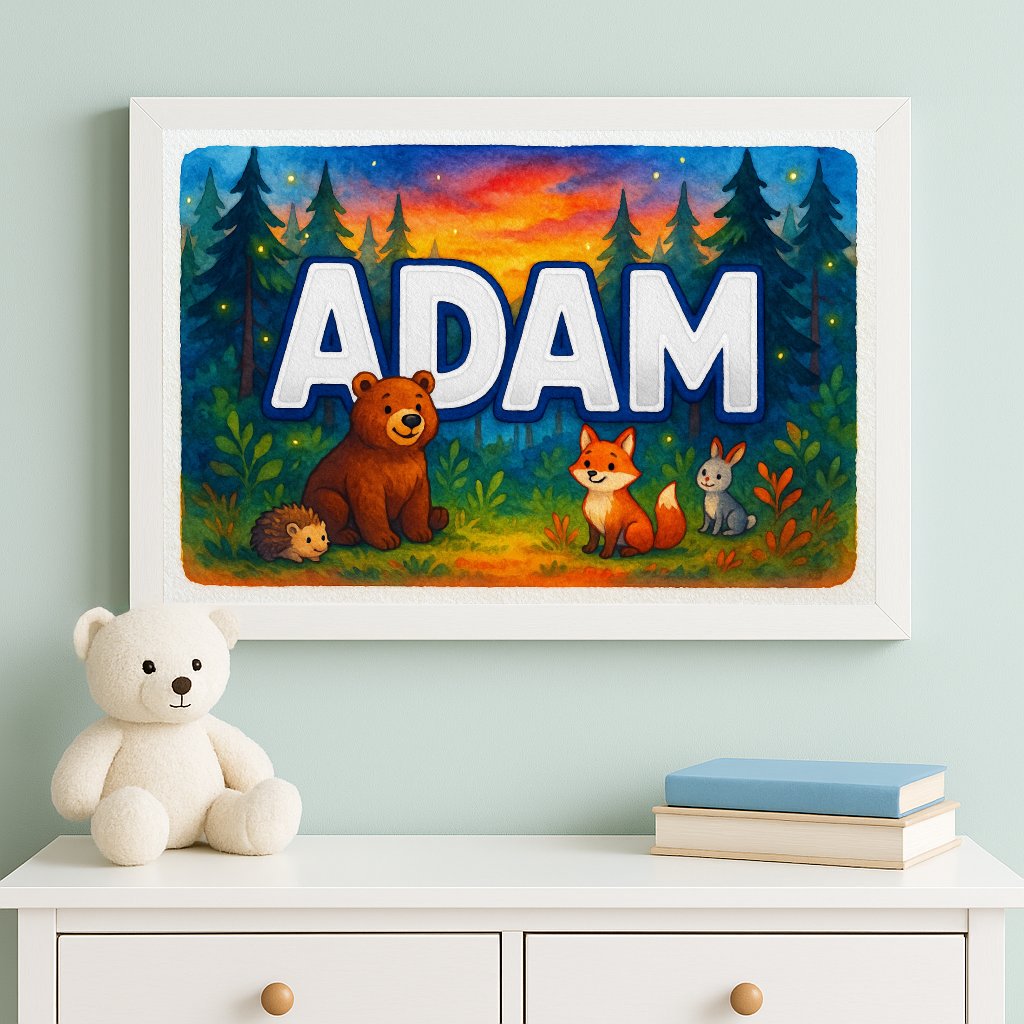 Personalized name art for Adam