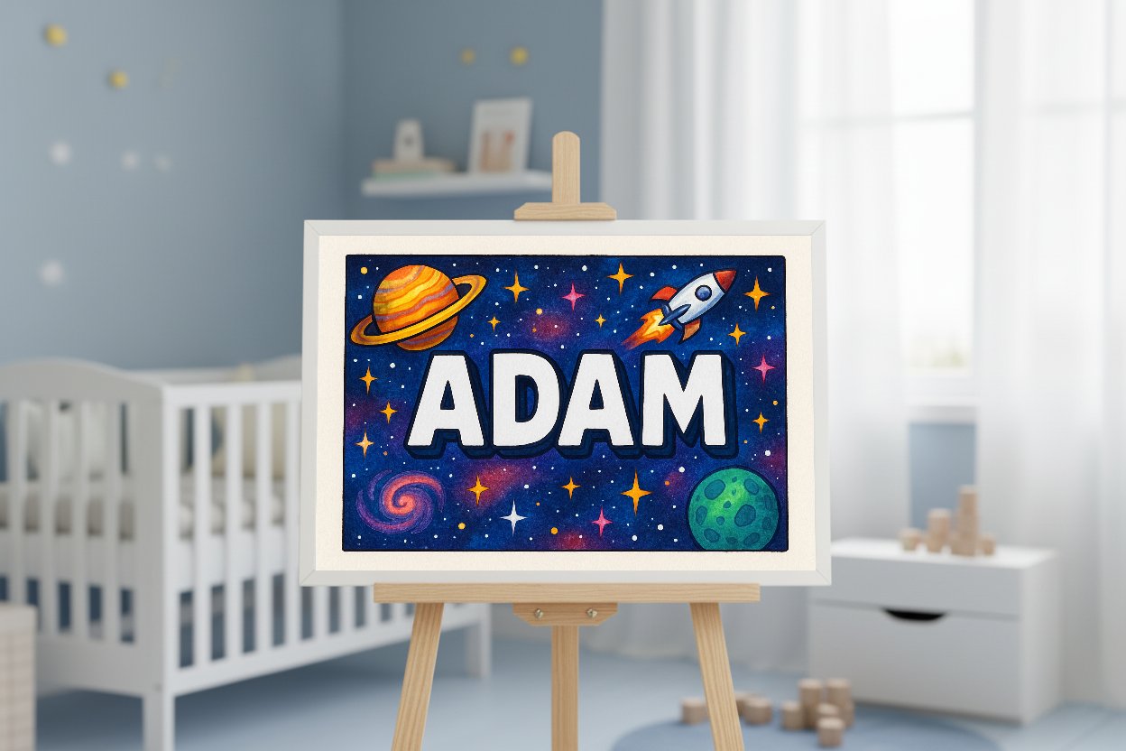 Personalized name art for Adam