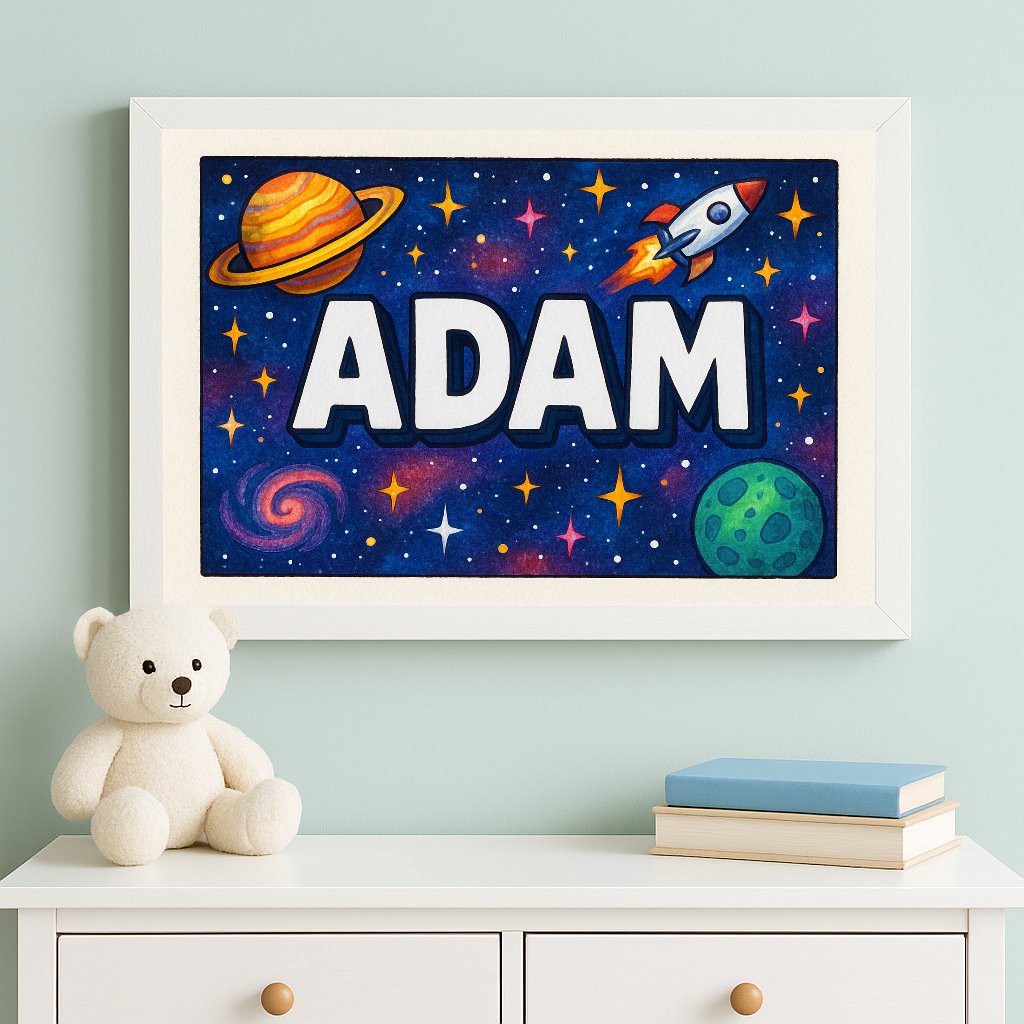 Personalized name art for Adam