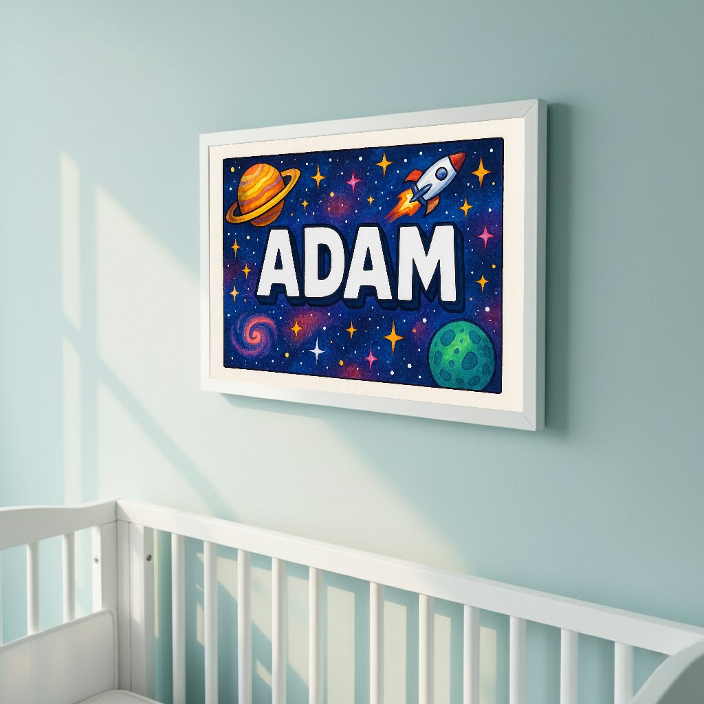 Personalized name art for Adam