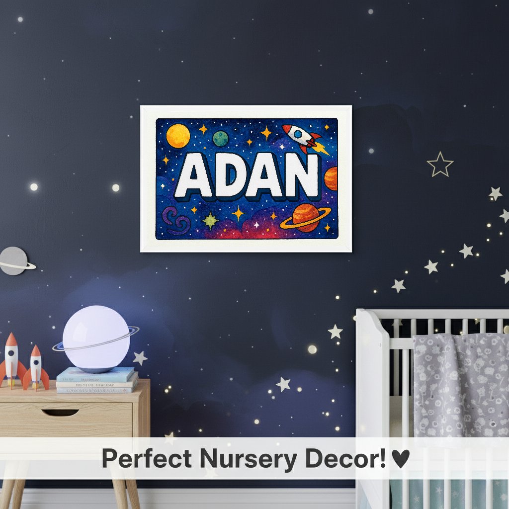 Personalized name art for Adan