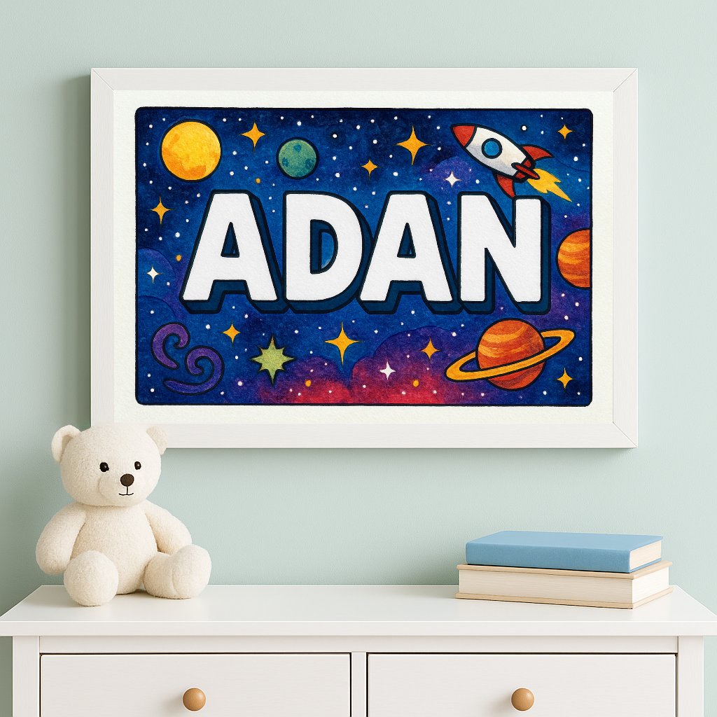 Personalized name art for Adan
