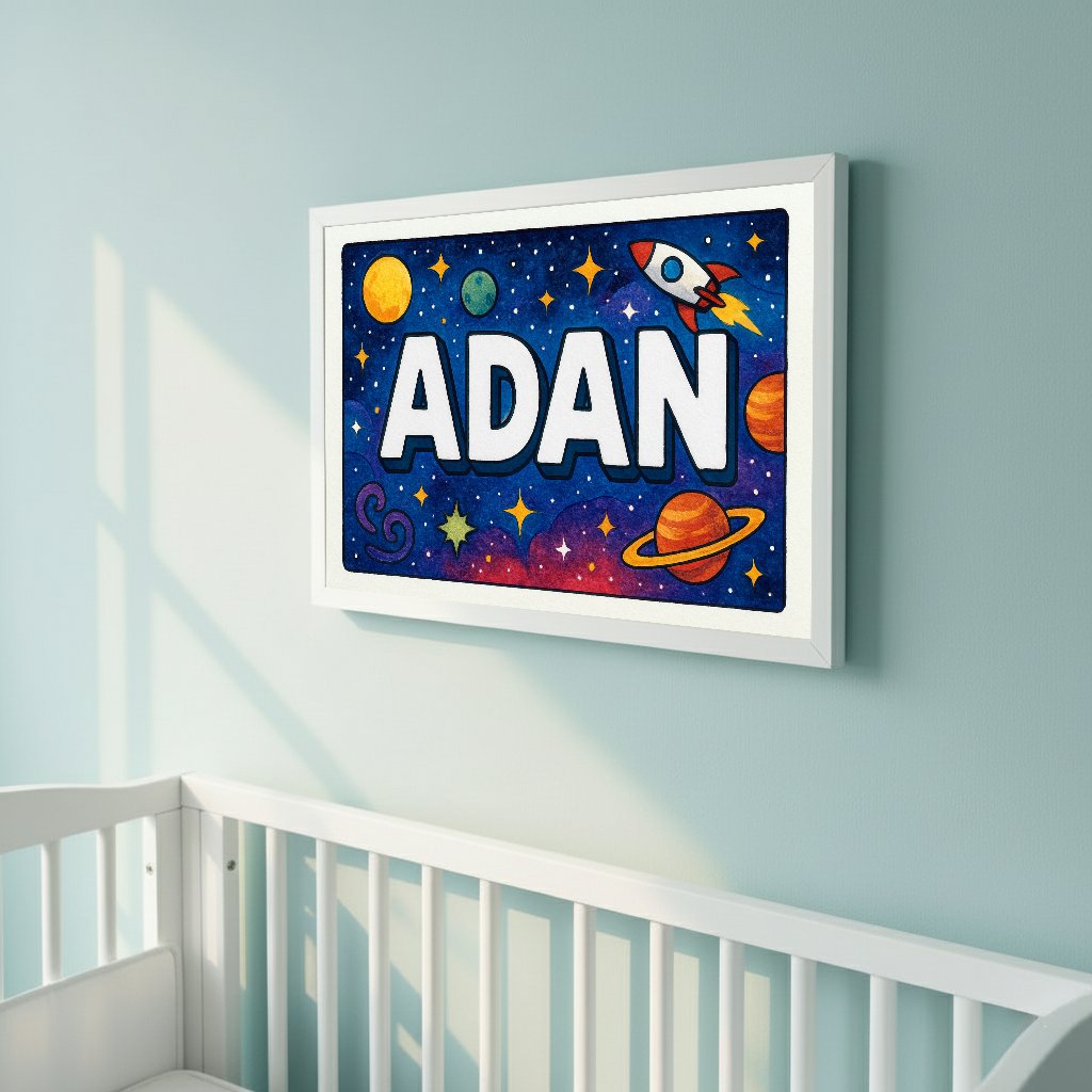 Personalized name art for Adan