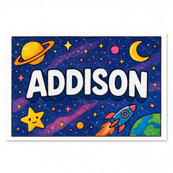 Addison Personalized Space Explorer Name Art