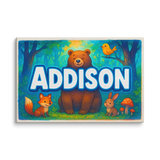 Addison Name Art - Forest Friends personalized wall print for kids