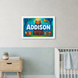 Addison Name Art - Forest Friends personalized wall print for kids