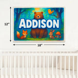 Addison Name Art - Forest Friends personalized wall print for kids