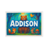 Addison Name Art - Forest Friends personalized wall print for kids