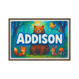 Addison Name Art - Forest Friends personalized wall print for kids