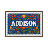 Addison Name Art - Floral Farmhouse personalized wall print for kids