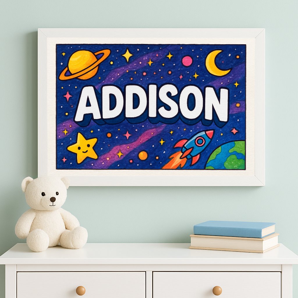 Personalized name art for Addison