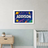 Addison Name Art - Space Explorers personalized wall print for kids