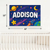 Addison Name Art - Space Explorers personalized wall print for kids