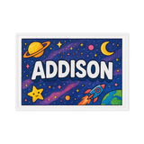 Addison Name Art - Space Explorers personalized wall print for kids