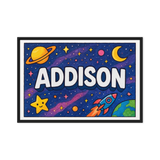 Addison Name Art - Space Explorers personalized wall print for kids