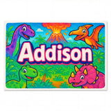 Addison Name Art - Dinosaur Adventure personalized wall print for kids