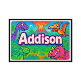 Addison Name Art - Dinosaur Adventure personalized wall print for kids