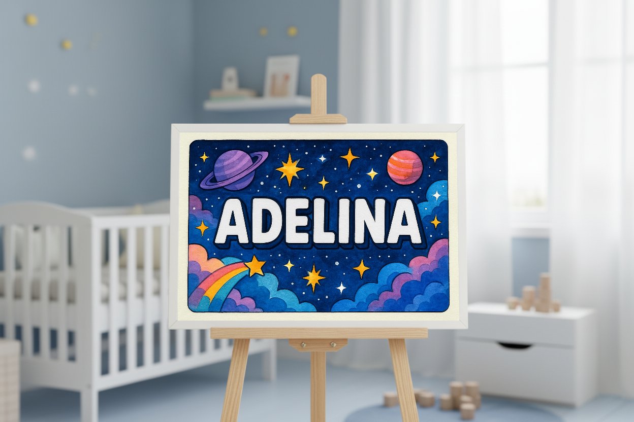 Personalized name art for Adelina