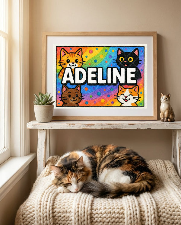 Adeline Colorful Cats Art