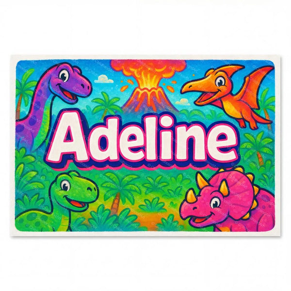 Adeline Personalized Name Art - Dinosaur Adventure