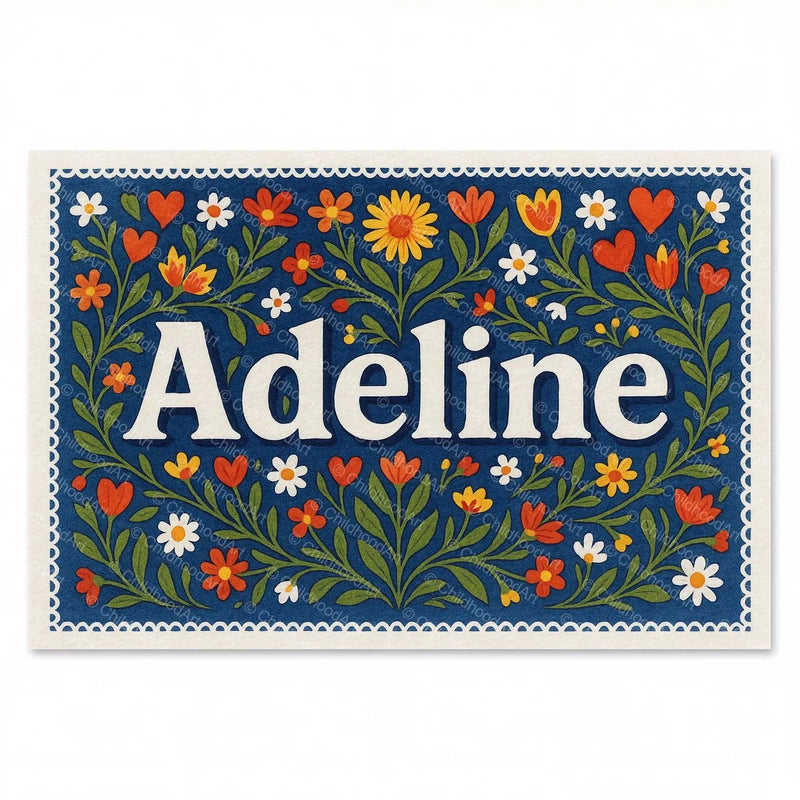 Calm personalized name art for Adeline