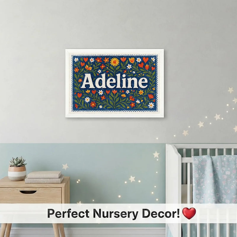 Calm personalized name art for Adeline