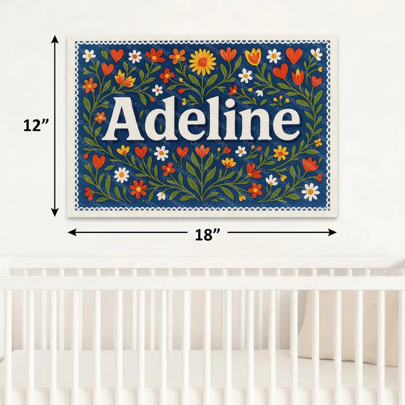 Calm personalized name art for Adeline